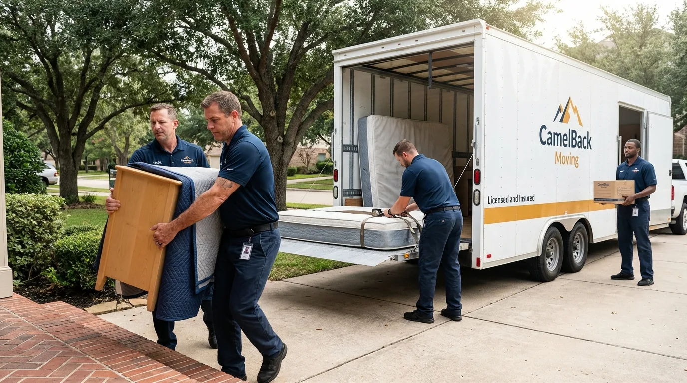 Crew loading residential truck for cross-state move from Watchung, NJ