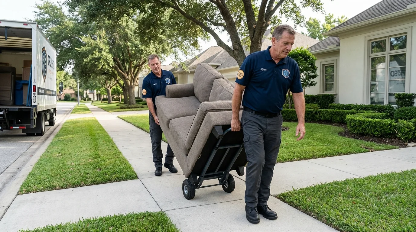 Local residential moving crew loading furniture in Watchung, NJ